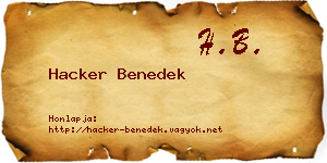 Hacker Benedek névjegykártya
