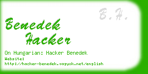 benedek hacker business card